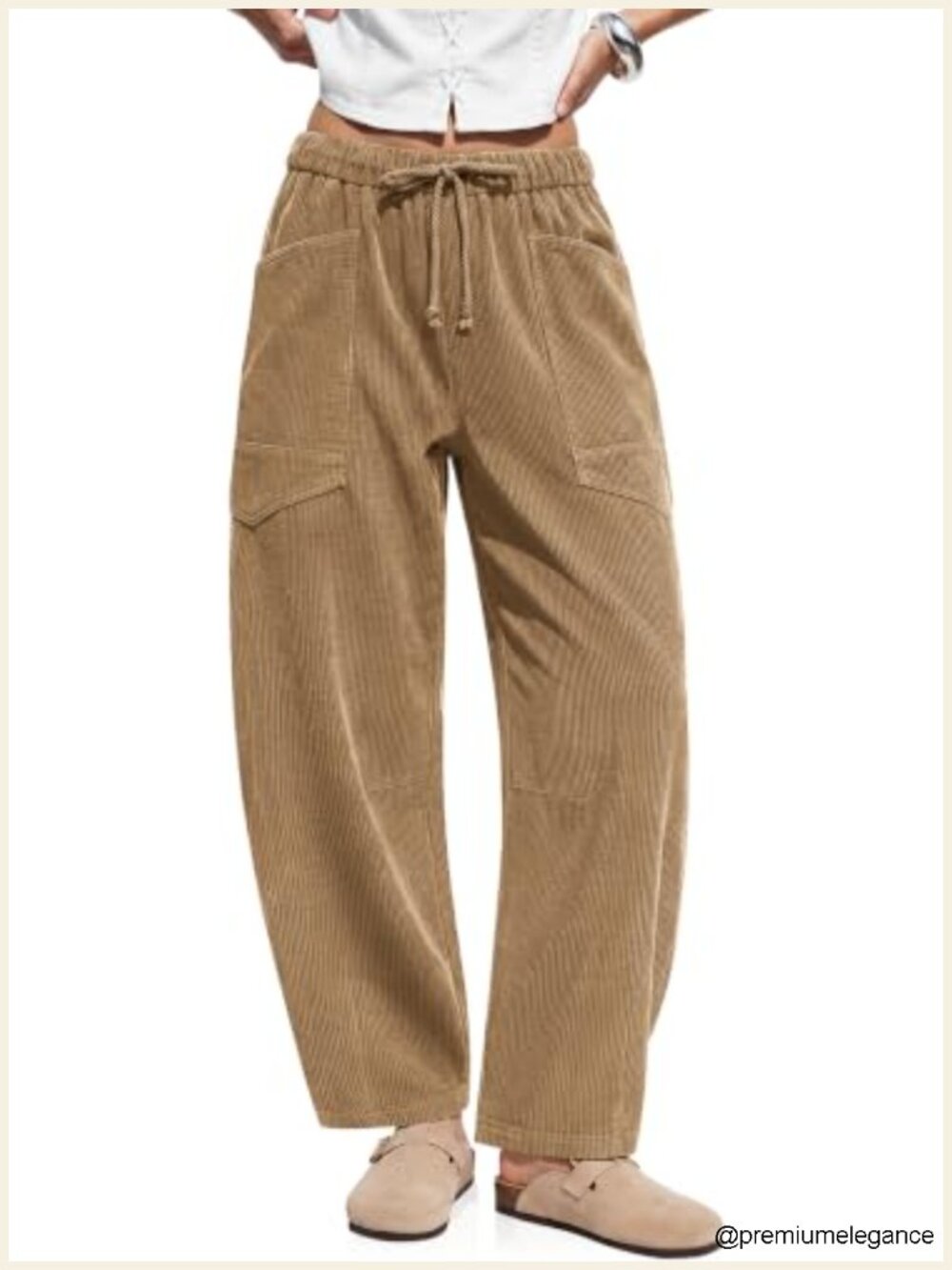 Womens Wide Leg Corduroy Pants High Waisted Baggy Trousers Fall Winter Lounge